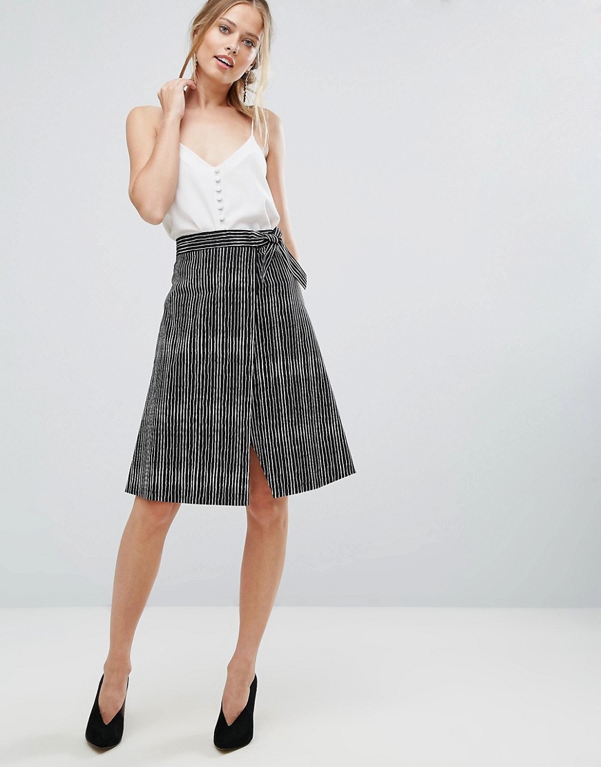 Closet Stripe Wrapover Skirt