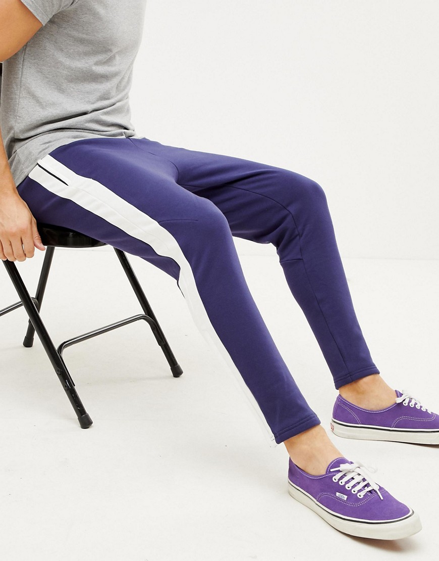 Sixth June Skinny Joggers In Blue With Side Stripe