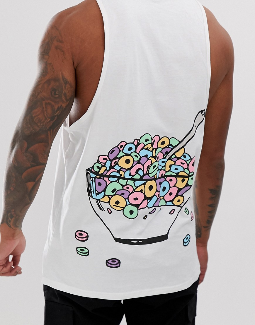 New Love Club back print cereal sleeveless t-shirt vest