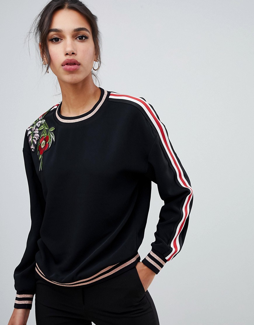 Ted Baker Maddeyy Embroidered Trim Shell Top - Black