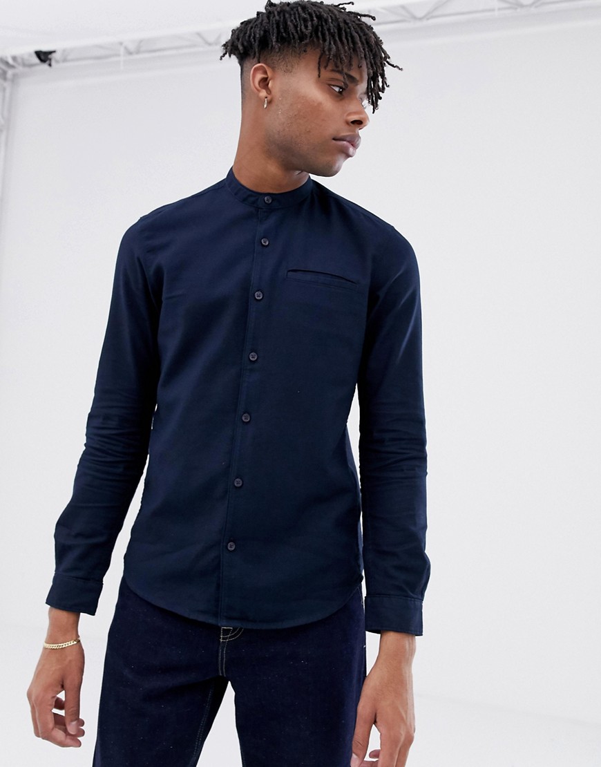 Tom Tailor slim fit waffle shirt in navy
