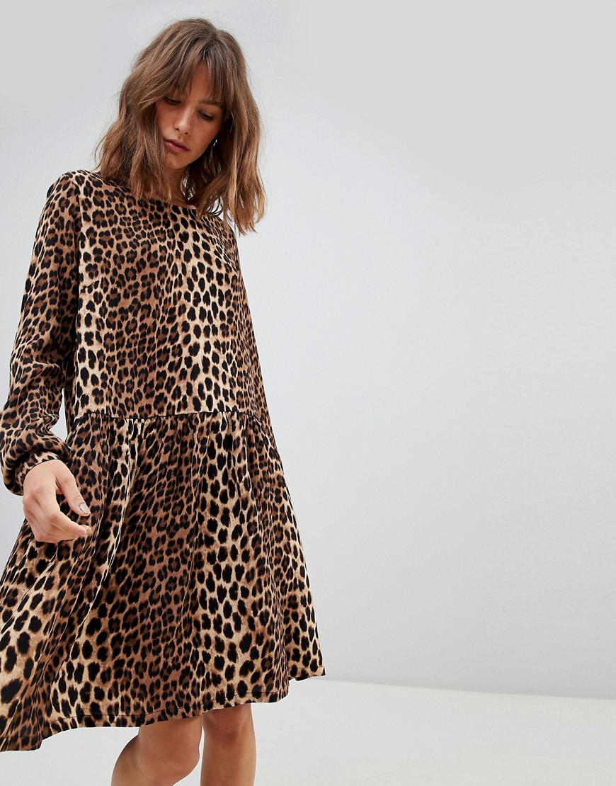 Платье с леопардовым принтом Just Female - Коричневый 