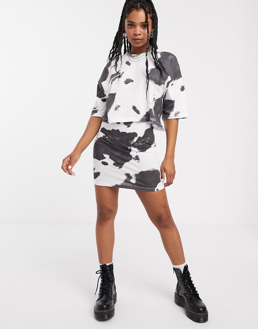 Noisy May cow print mini skirt