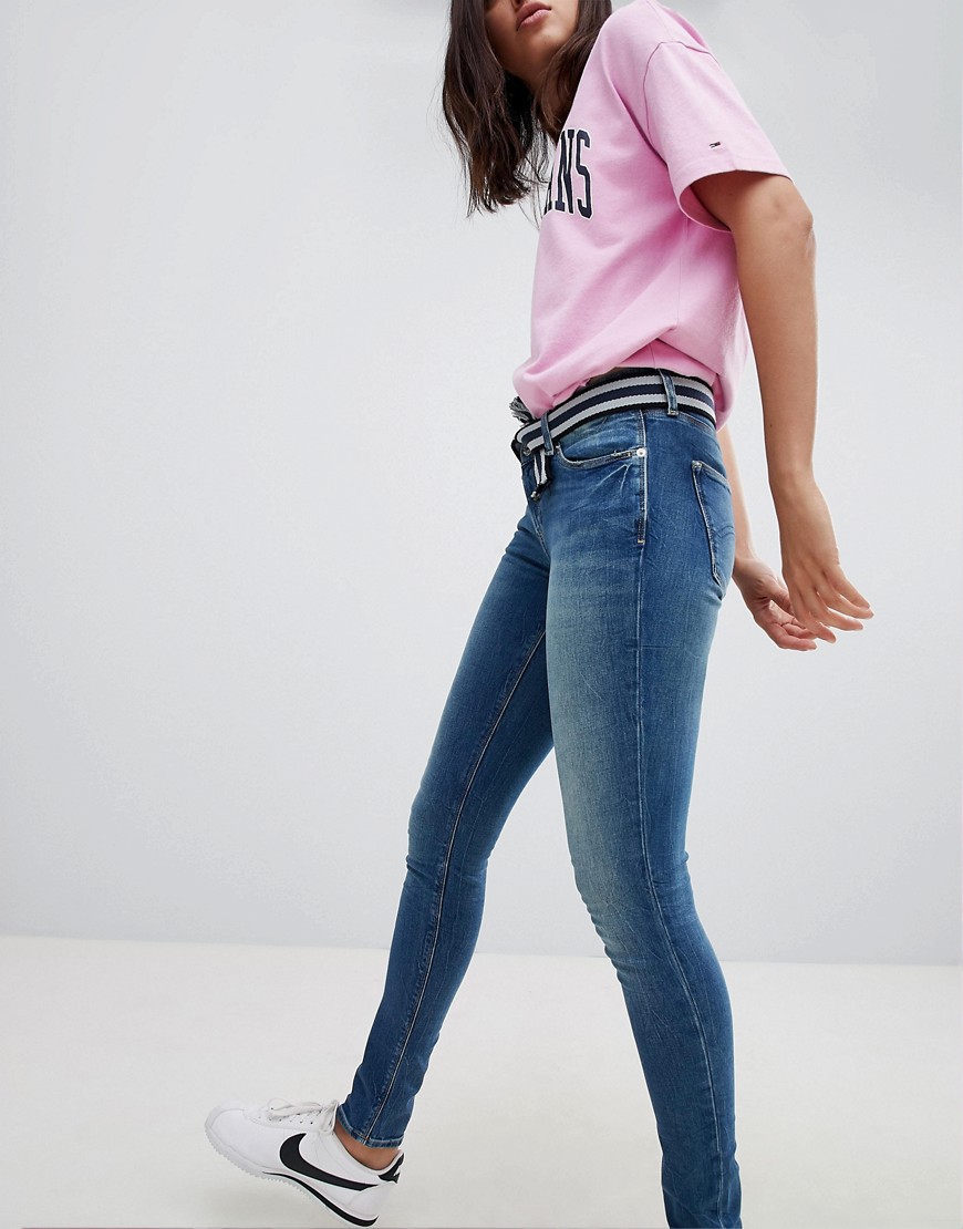 Tommy Jeans Nora Mid Rise Skinny Jeans - Royal blue