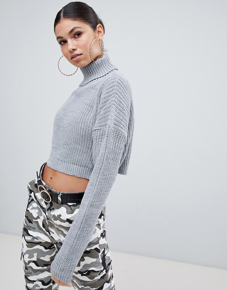 Missguided roll neck cropped jumper