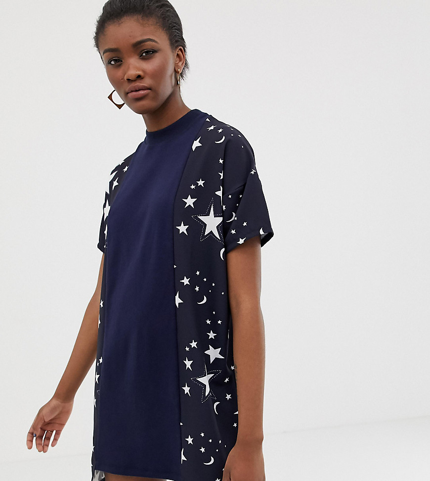 ASOS MADE IN KENYA stepped t-shirt dress with contrast panel
