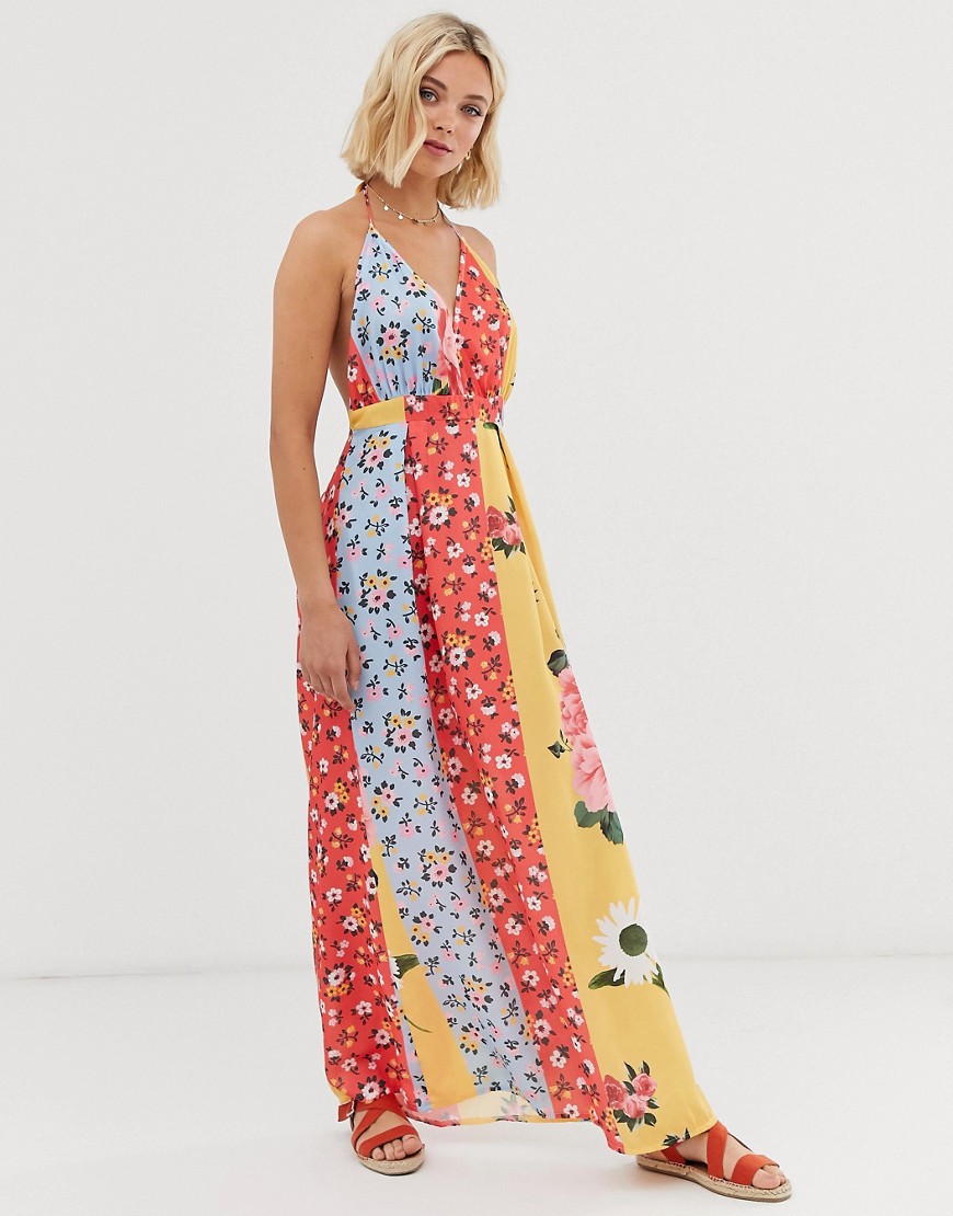 Parisian maxi dress in mix and match floral print