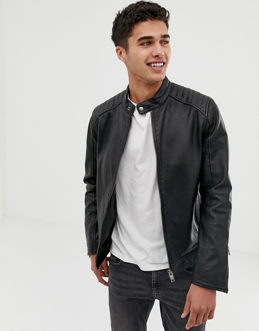 Selected Homme leather racer jacket