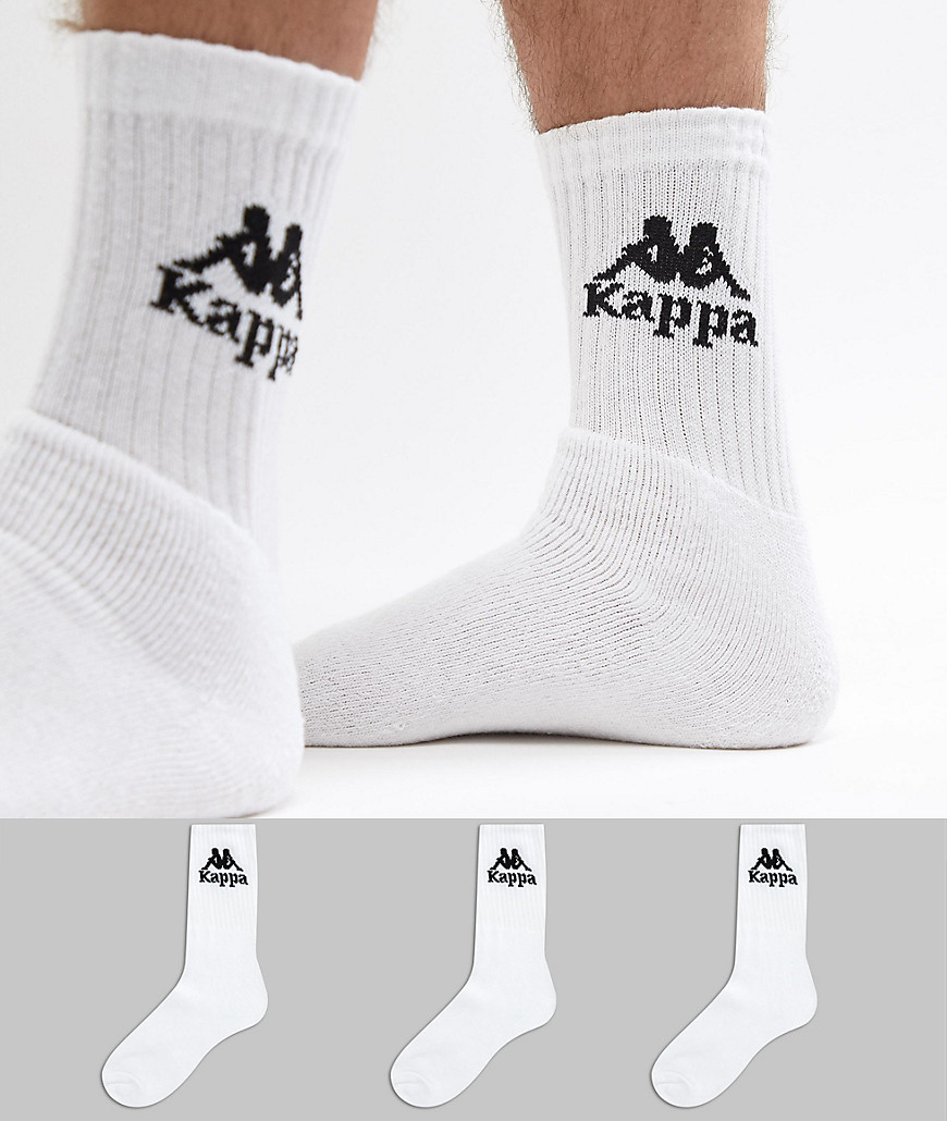 Kappa 3 Pack Banda Socks In White - White