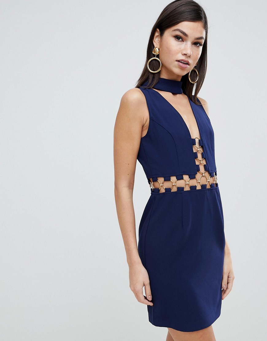Forever Unique hoop insert bodycon dress