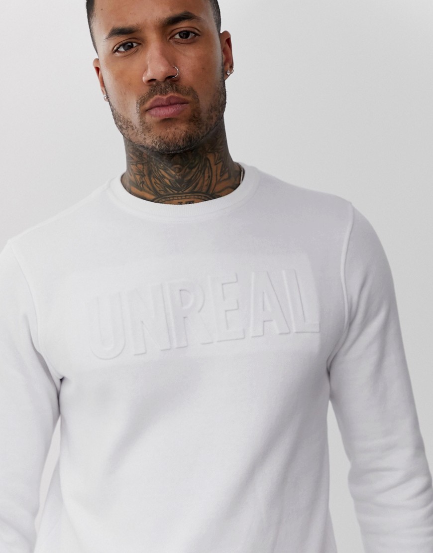 Blend unreal embossed sweatshirt in white