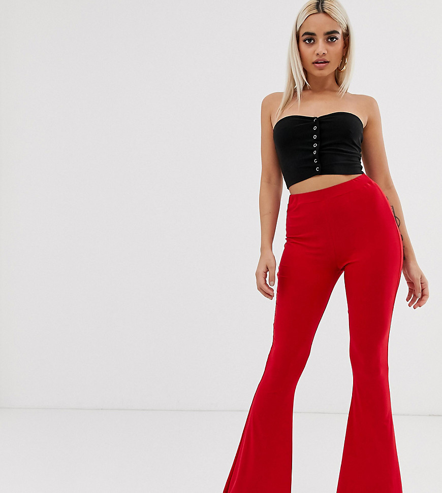 Fashionkilla Petite flared trouser in red