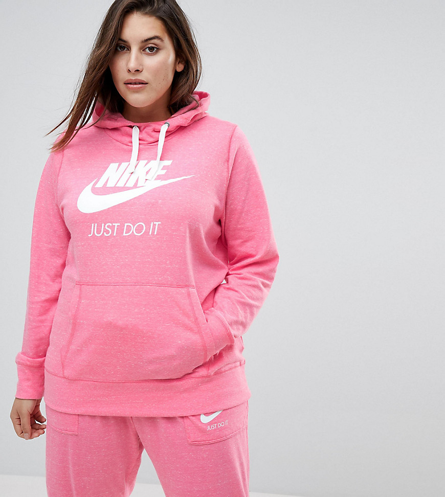 Худи розового цвета в спортивном стиле Nike Plus - Розовый 