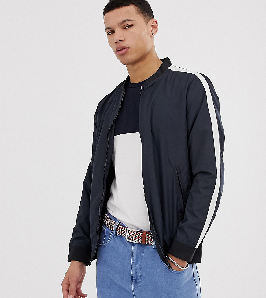 French Connection Tall baseball arm stripe jacket