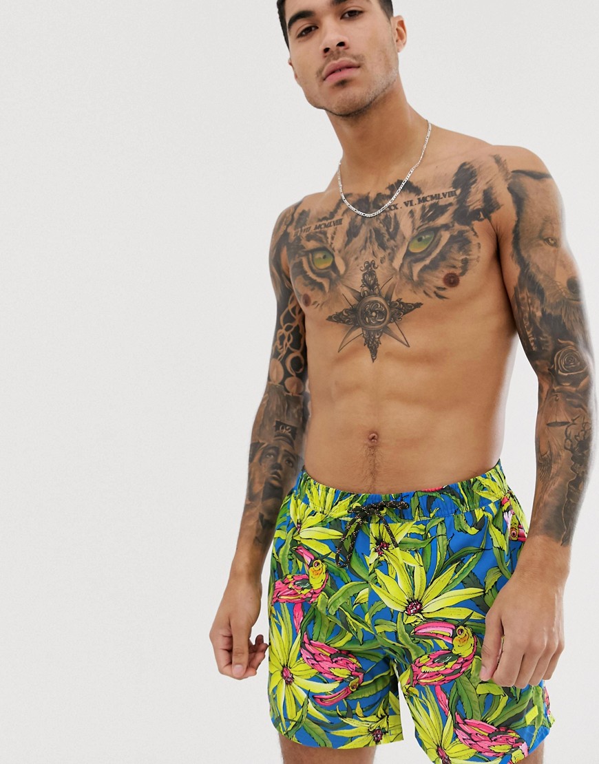 BOSS Threadfin floral print swim shorts