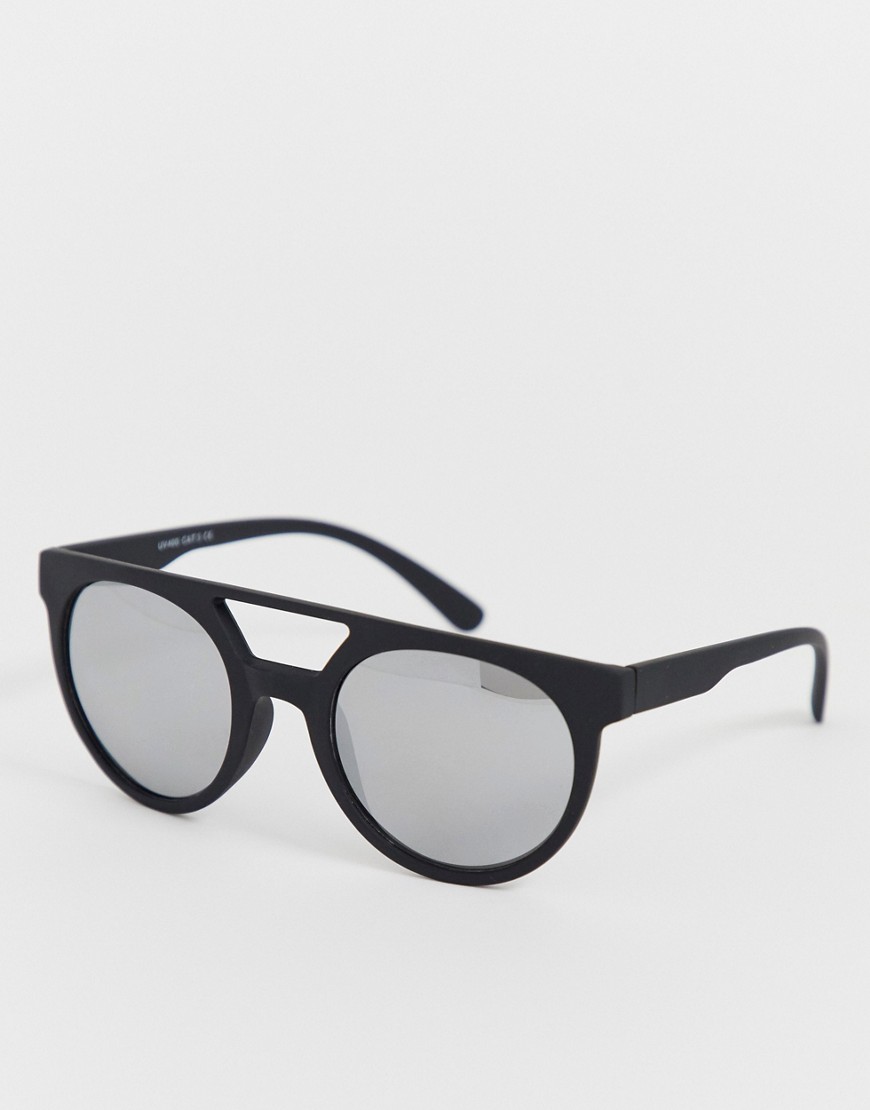 Only & Sons retro sunglasses in black
