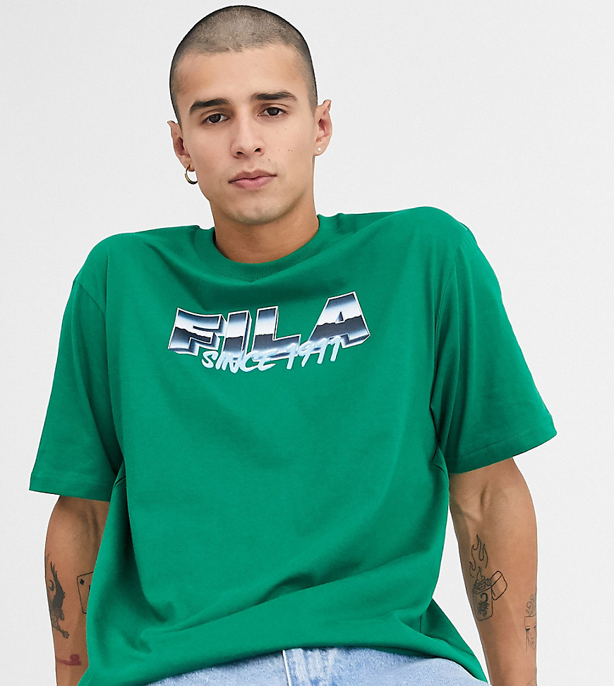Fila Acer logo t-shirt in green exclusive at ASOS