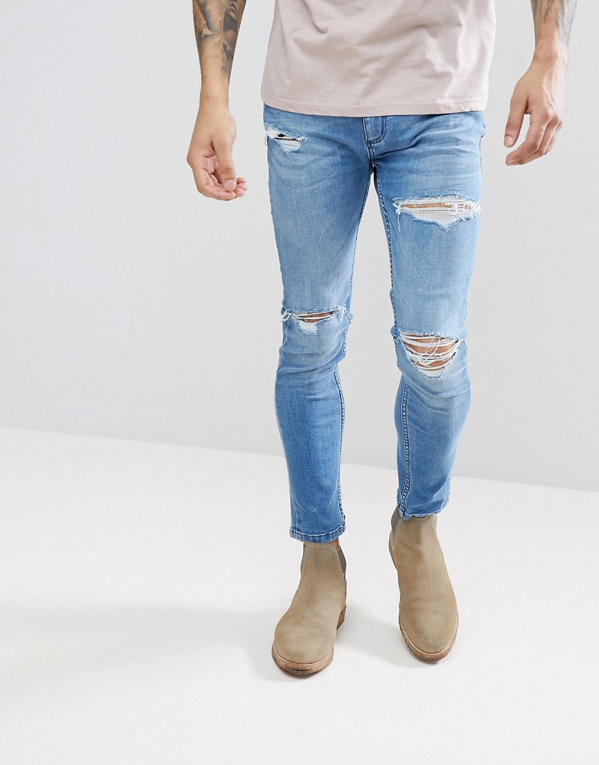 Rollas Ripped Tapered Jeans