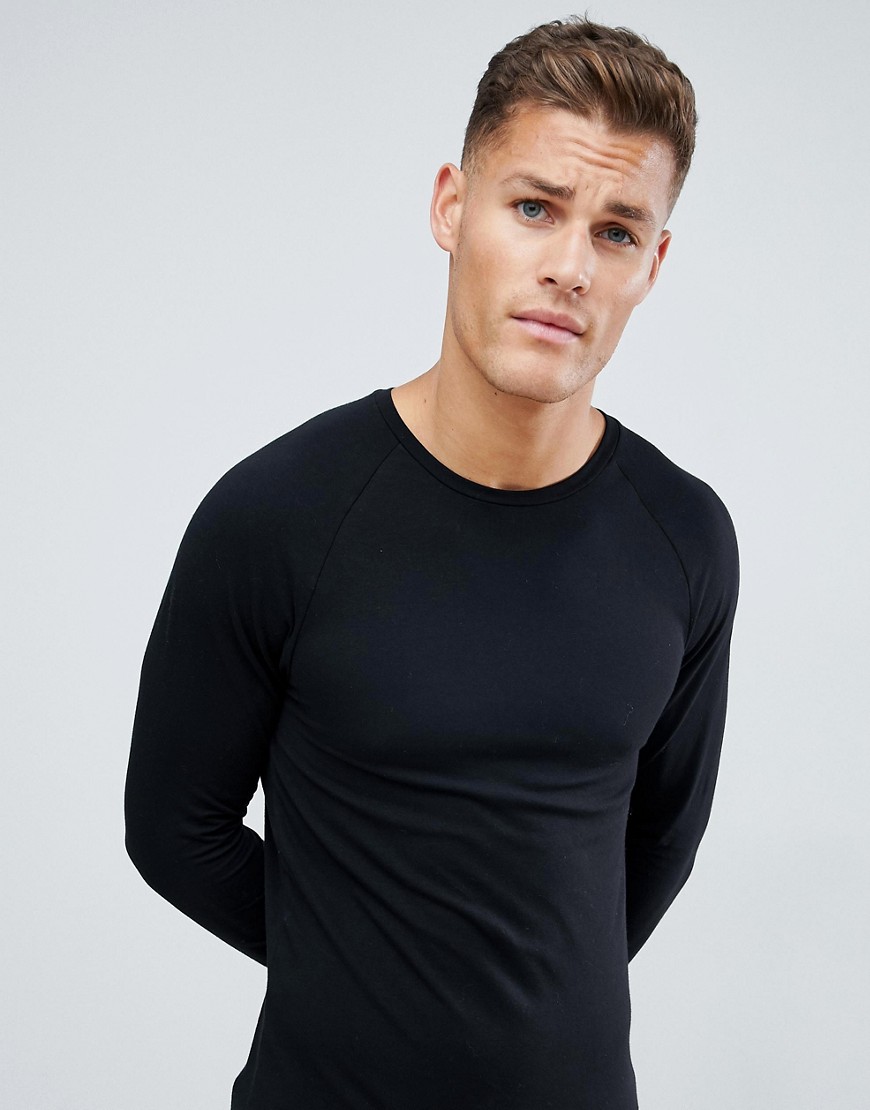Burton Menswear long sleeve muscle fit t-shirt in black