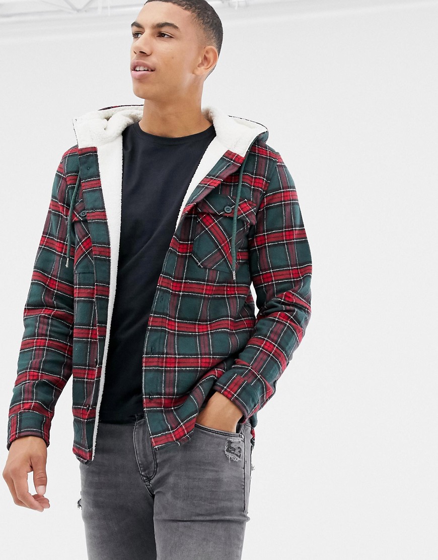 Another Influence Borg Lined Check Over Jacket