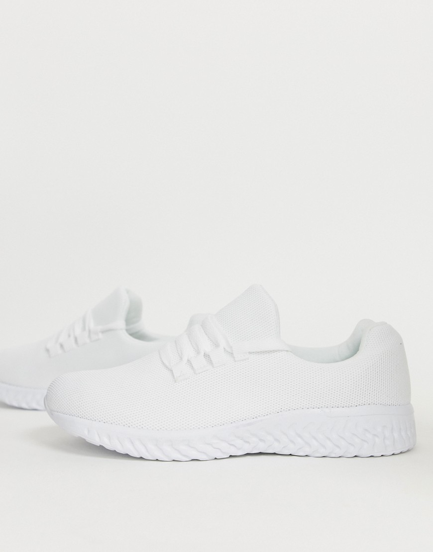 New Look knitted trainers in white