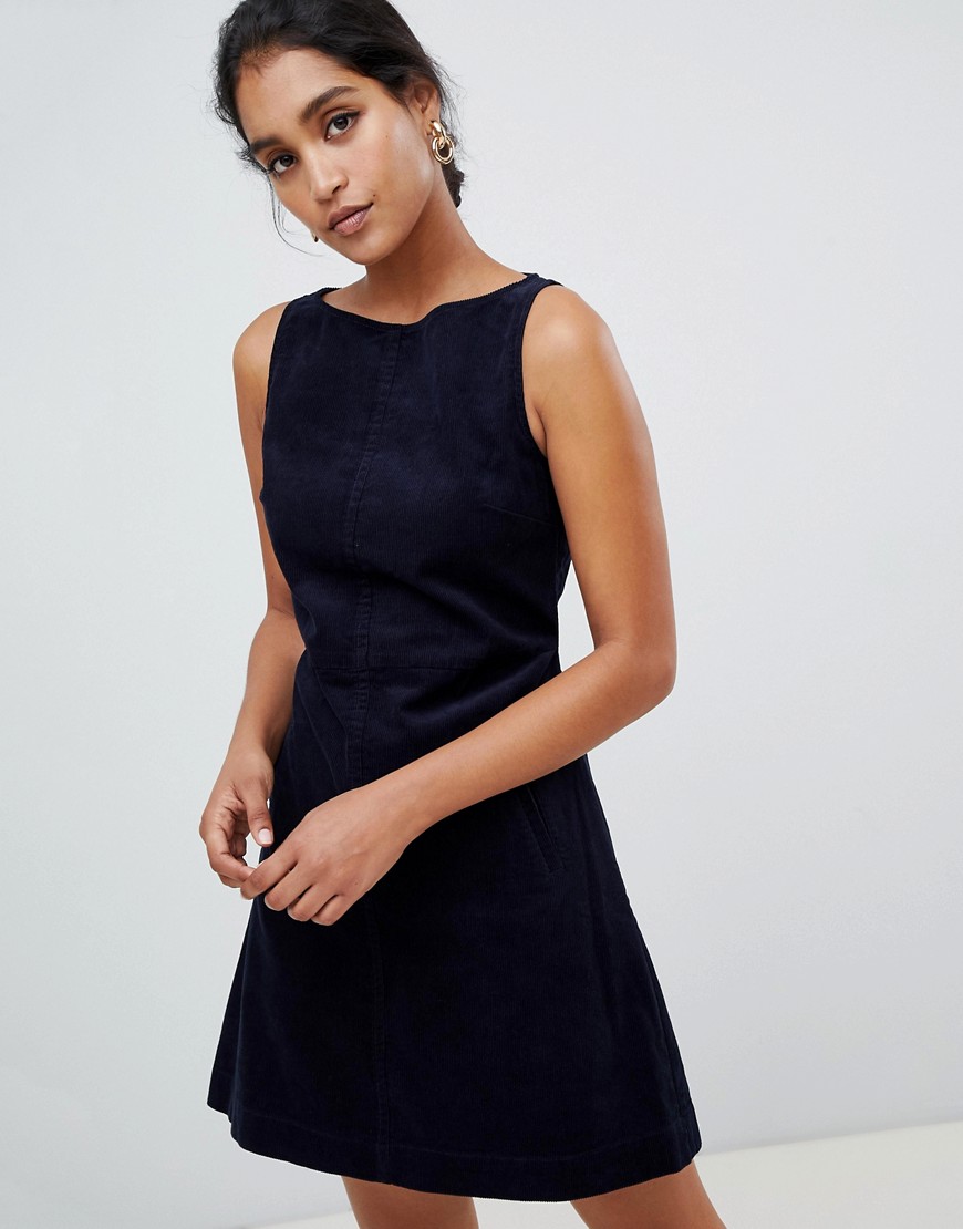 Oasis cord shift dress in navy