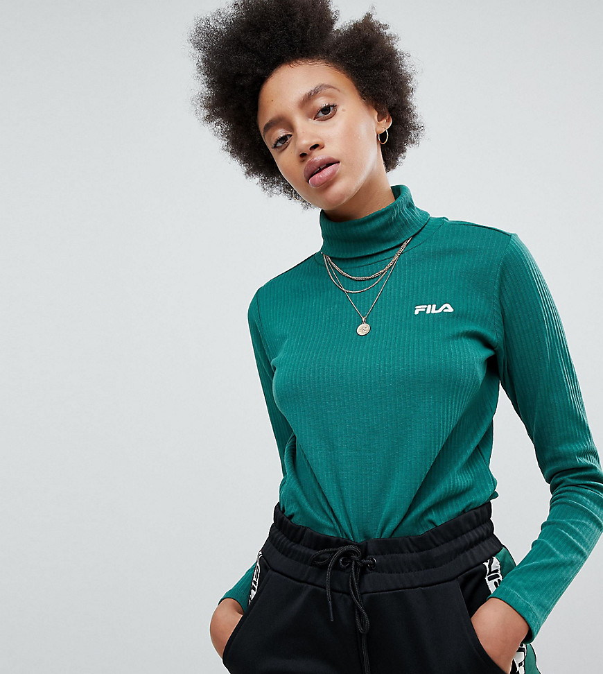 Fila High Neck Top With Small Chest Logo - Green