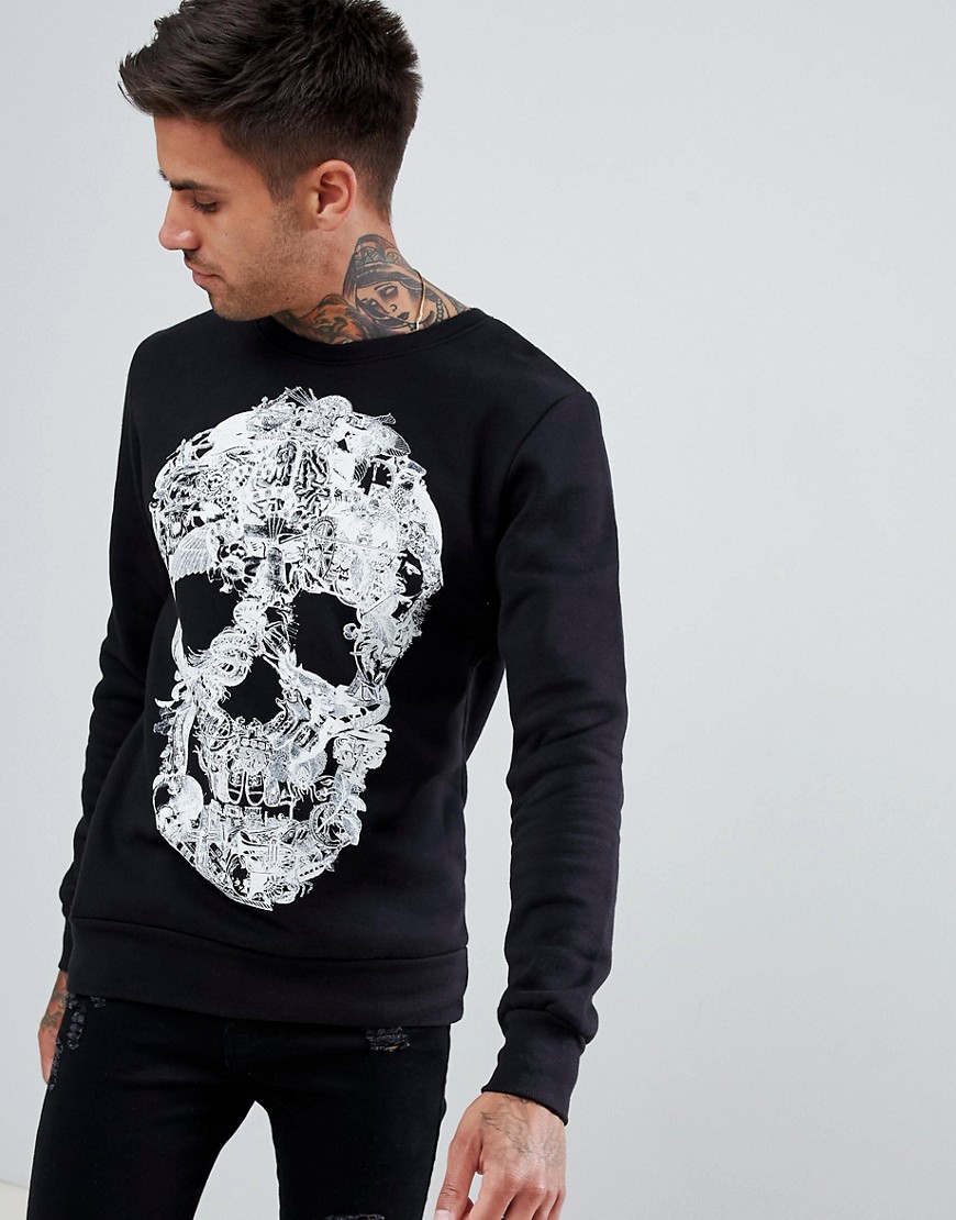 Bolongaro Trevor Skull Print Sweatshirt - Black