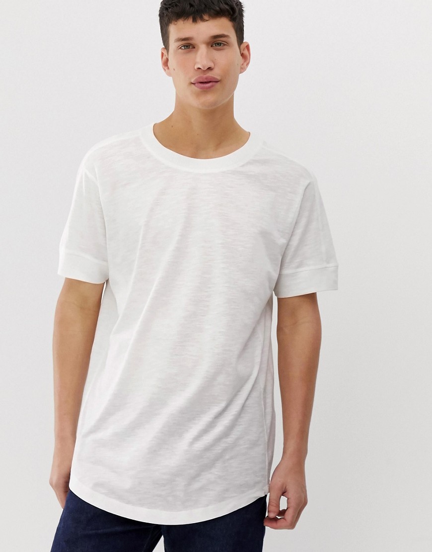 Jack & Jones Originals longline oversized t-shirt in white
