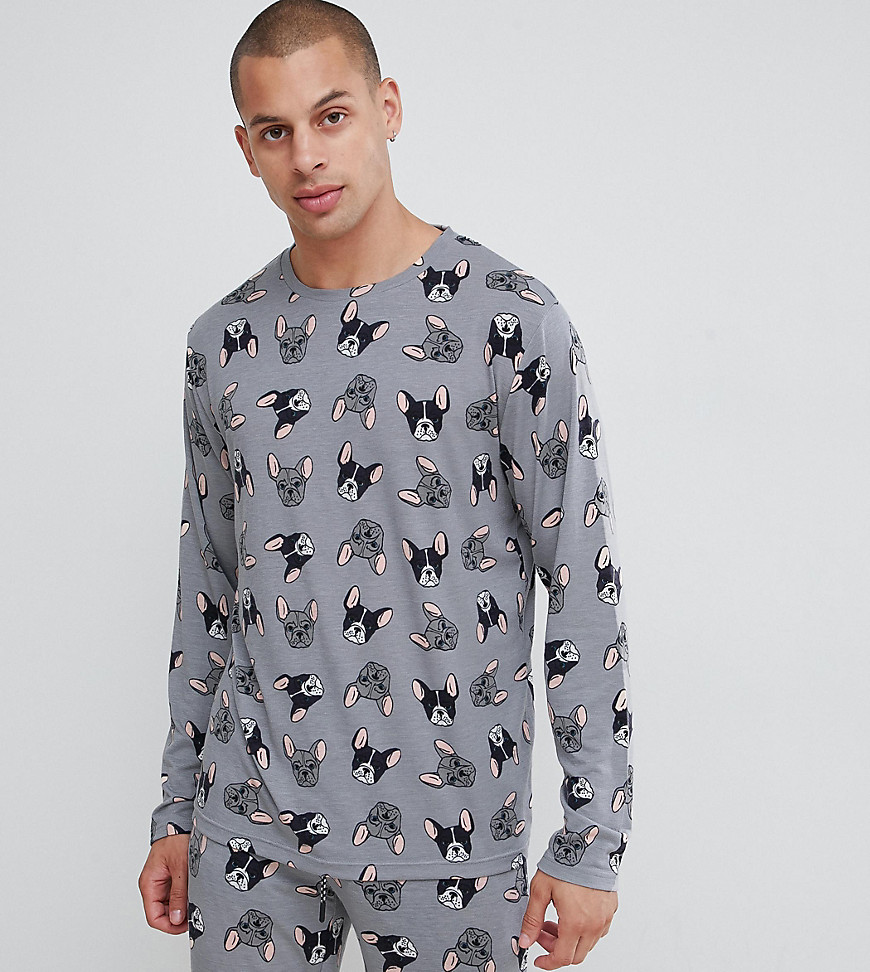 Chelsea Peers french bulldog pyjama set - Grey