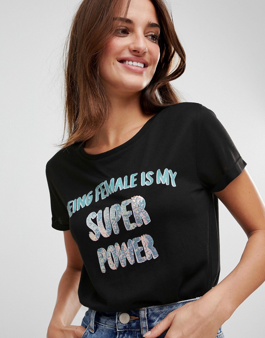 Sugar Dust Super Power T-shirt - Dark grey