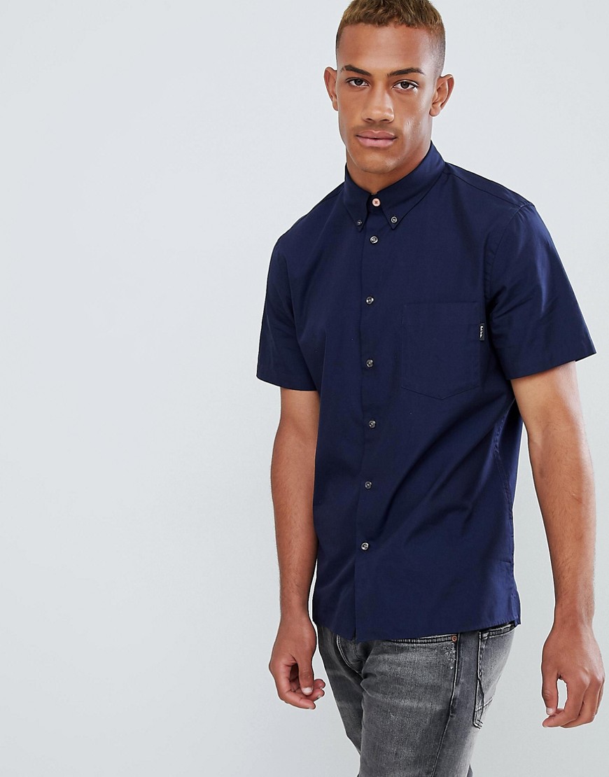PS Paul Smith casual fit oxford short sleeve shirt in navy