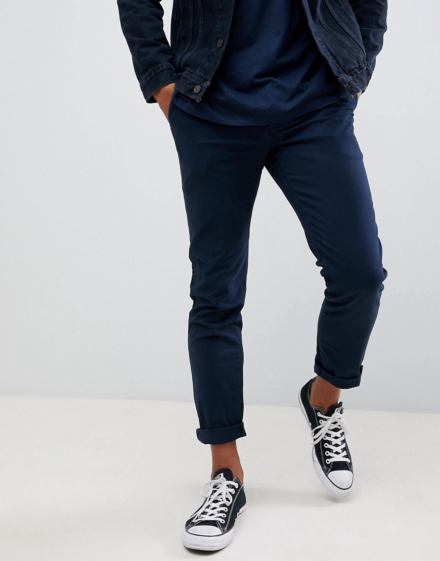 Pier One Slim Fit Chino In Navy