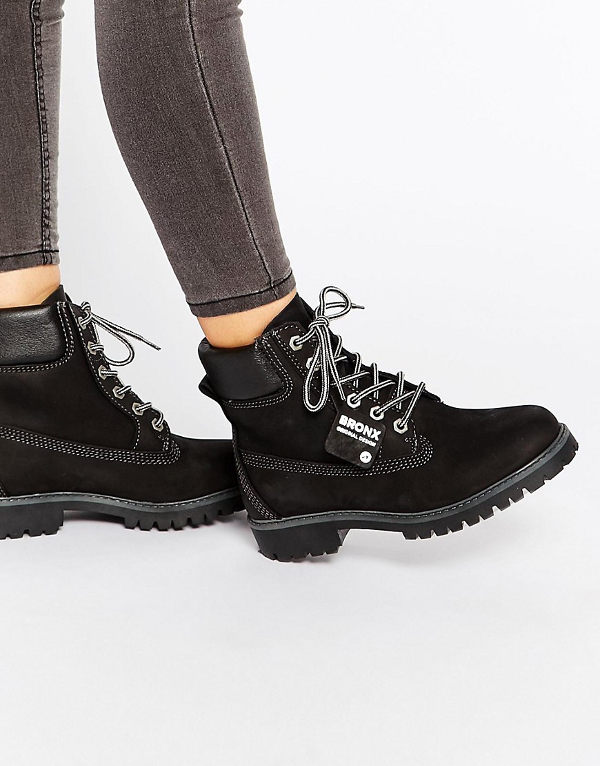 Bronx | Bronx Chunky Lace Up Leather Ankle Boots at ASOS