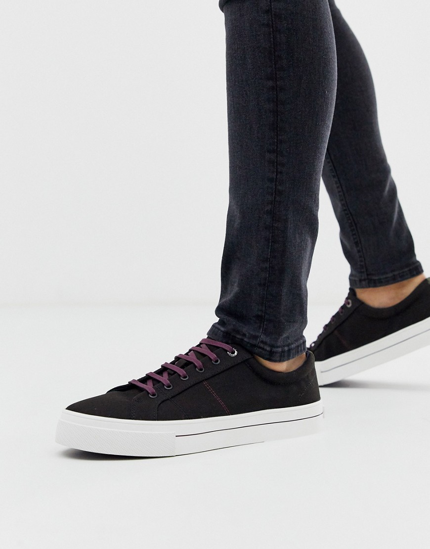 Ted Baker esheron canvas trainers in black