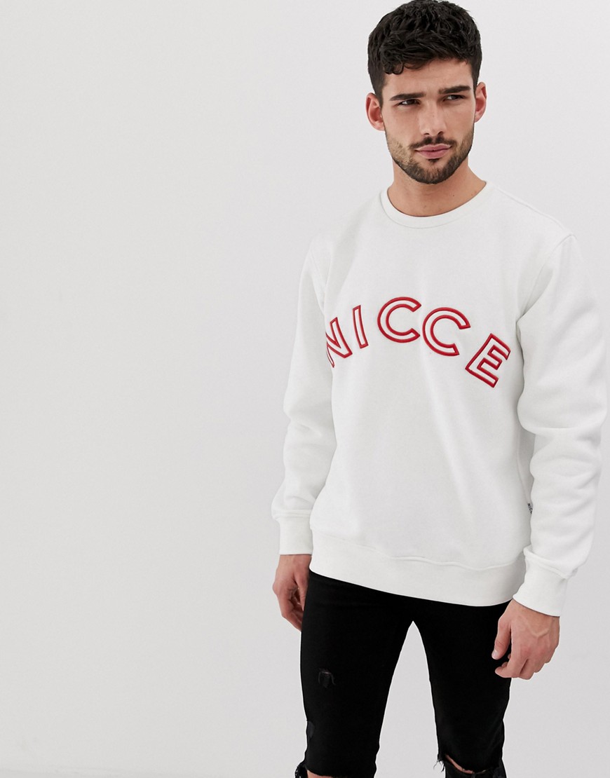 Nicce sweatshirt with large logo in white