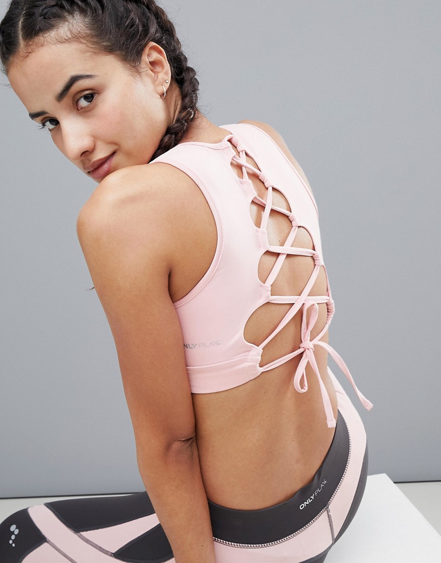 Only Play Lace Up Yoga Bra