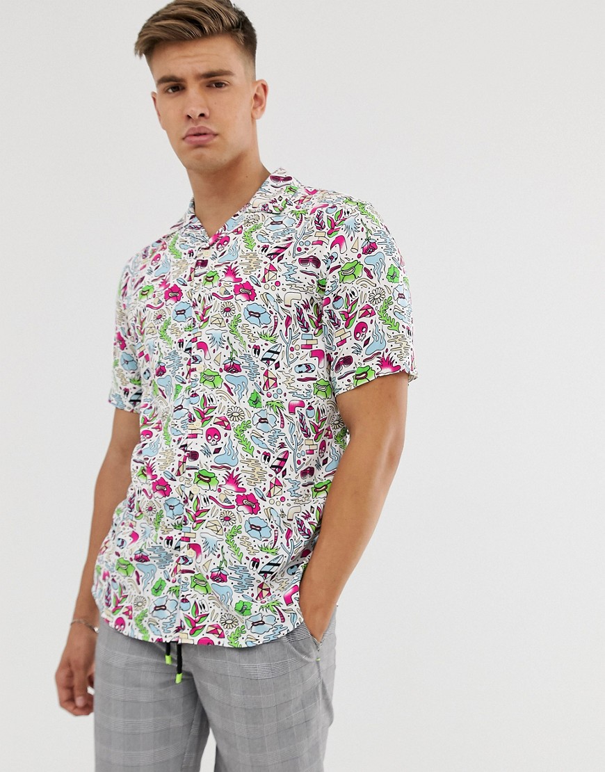 Only & Sons regular fit shirt in all over graphic print
