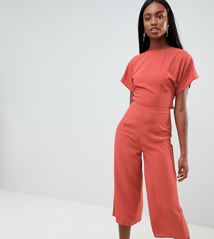 Missguided Tall exclusive tall open back culotte jumpsuit