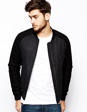 Selected Bomber Jacket In Wool Blend