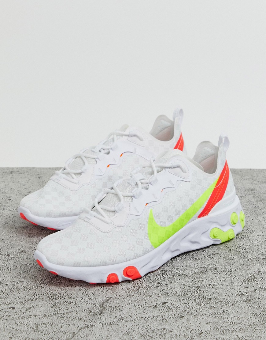 Nike React element 55 trainers in white