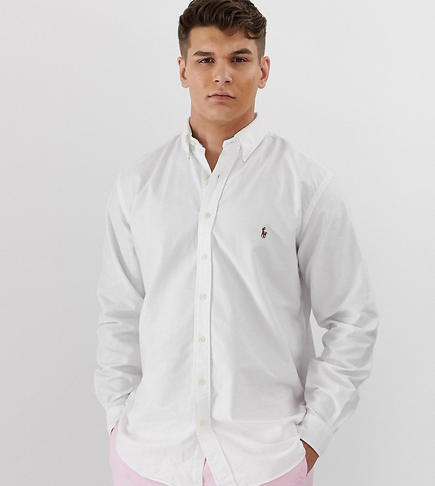 Polo Ralph Lauren big & tall oxford shirt with button down collar in white