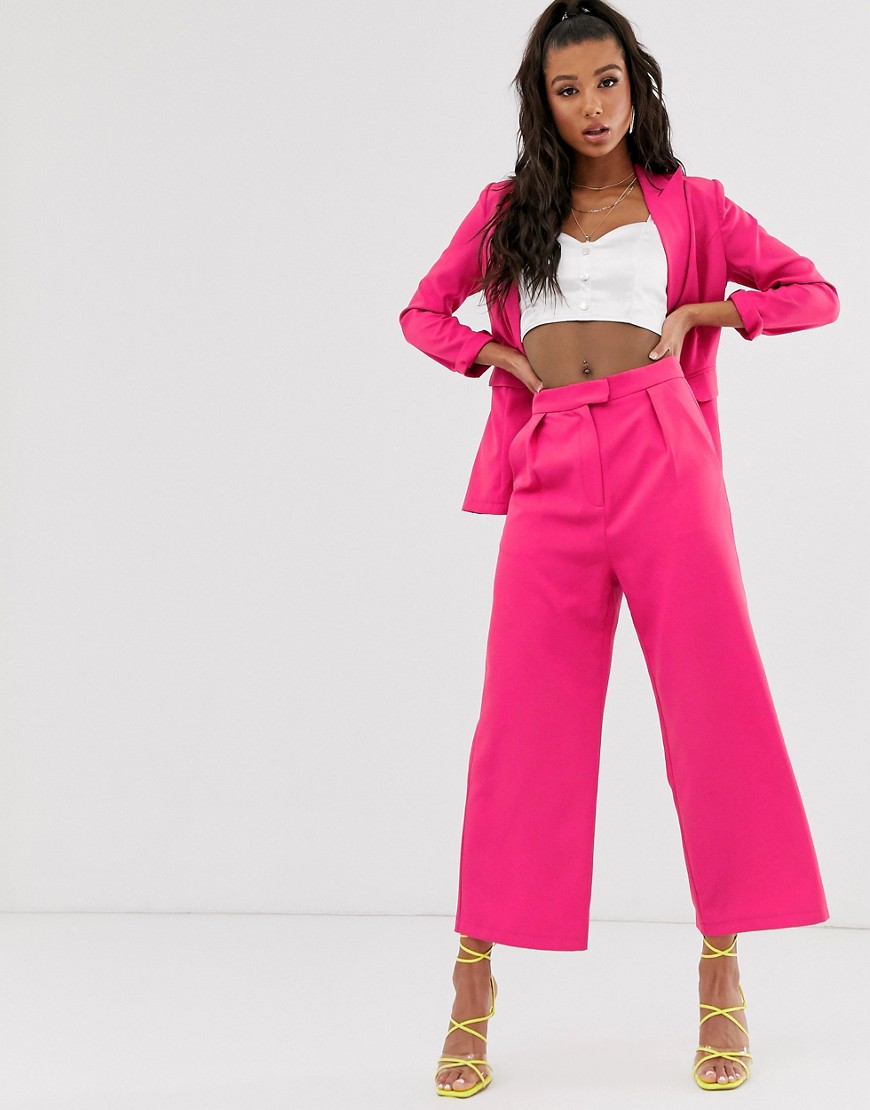 Saint Genies tailored wide leg trouser in hot pink
