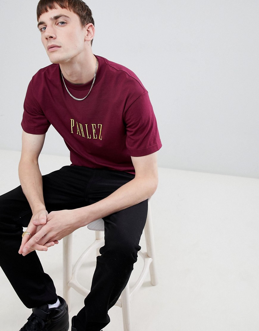 Parlez T-Shirt With Embroidered Logo In Burgundy