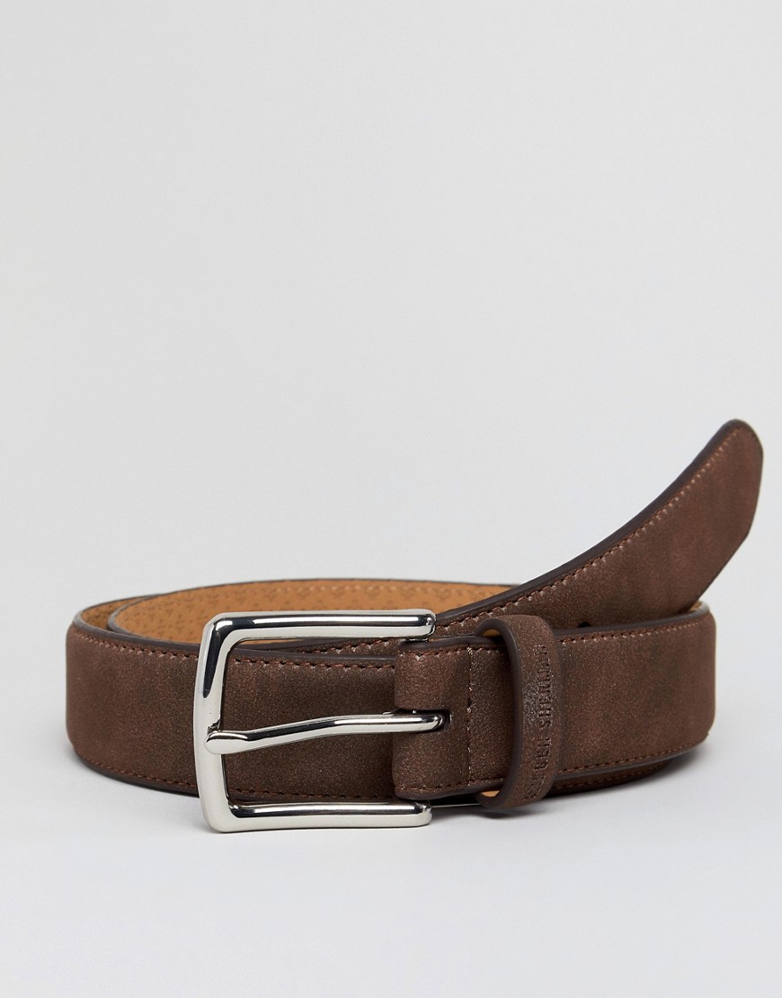 Ben Sherman Skinny Leather Belt Brown - Brown