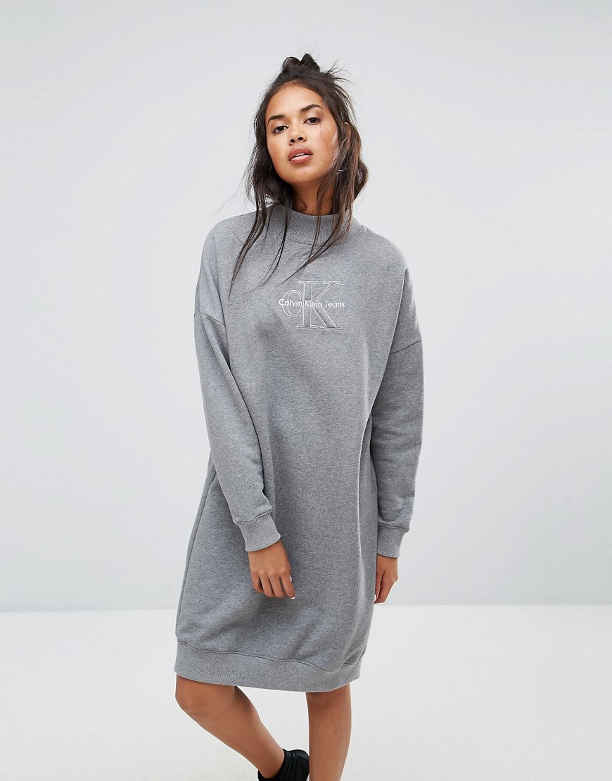 Calvin Klein Jeans Polo Neck Dress - Mid grey heather