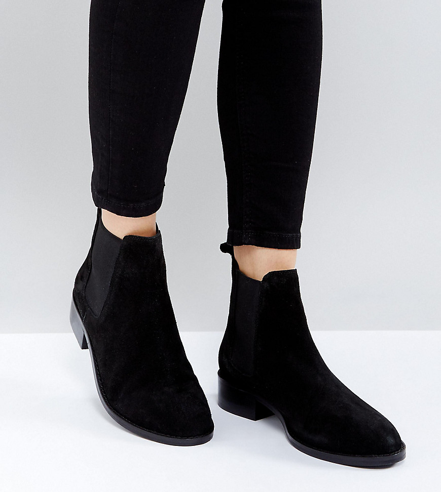 Asos Design Asos Absolute Suede Chelsea Ankle Boots - Black