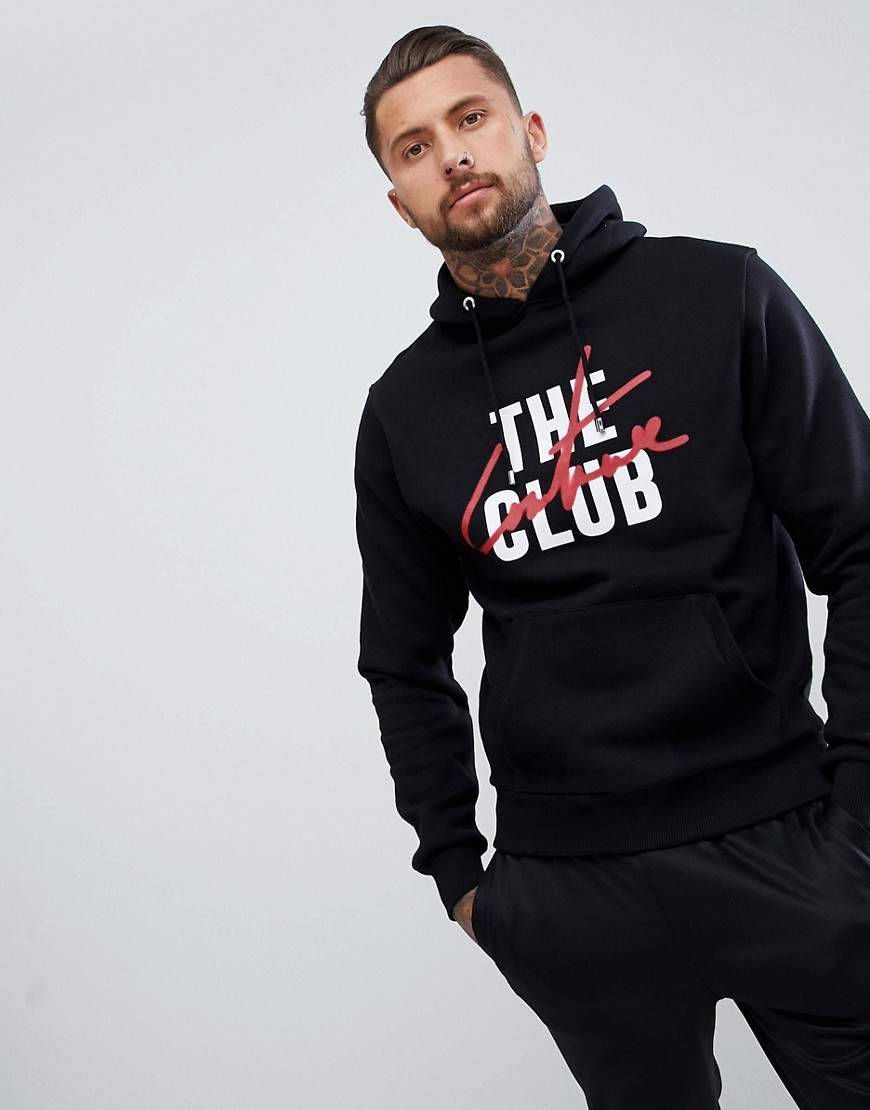 The Couture Club muscle fit hoodie in black with club