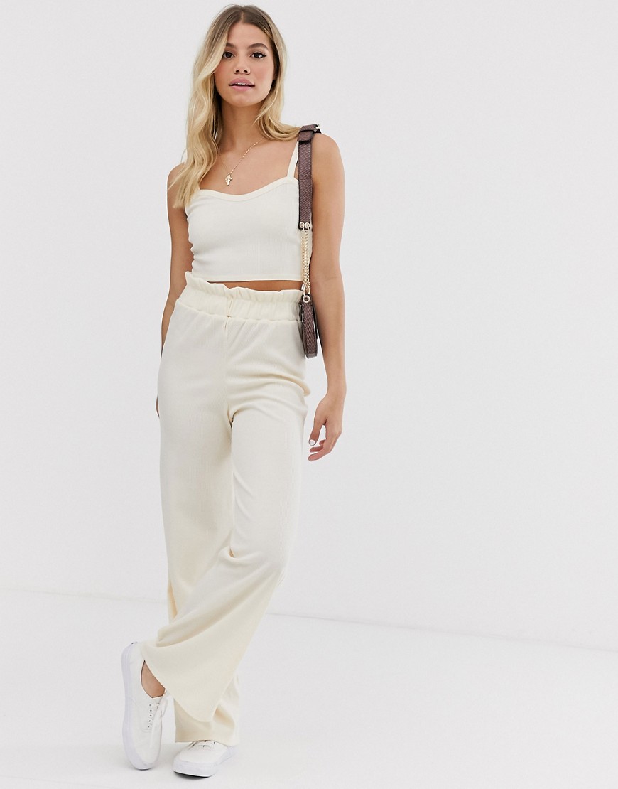 Glamorous relaxed wide leg trousers in fine knit co-ord