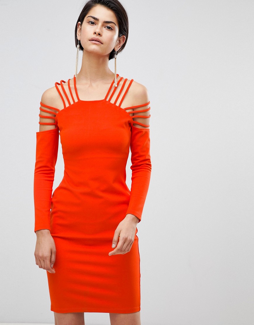 Forever Unique Strappy Shoulder Dress - Orange